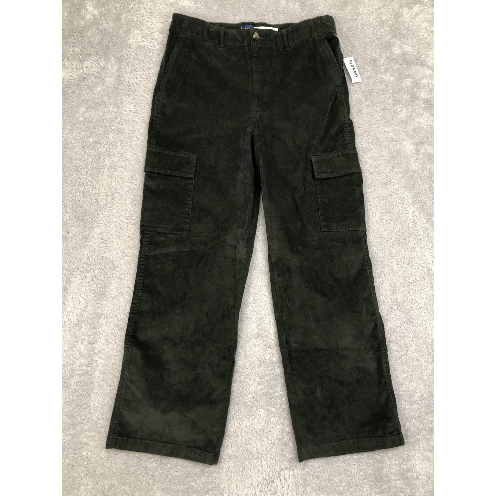 Old Navy Corduroy Pants Girls Size 14 Plus (31x28) Nwt Baggy Cargo Green